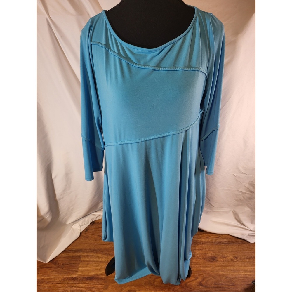 IC  By Connie K Size M USA Turquoise Blue Lagenlook Dress